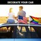 G128 Combo Pack: American USA Car Flag & LGBT Progress Rainbow Pride Car Flag 11x17 In | Both Double Sided Printed 150D Polyester | Flagpole Included | Perfect for Festival Celebrations, Parades